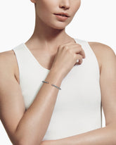 Classic Cable Bracelet in Sterling Silver with 18K Rose Gold and Morganite, 4mm